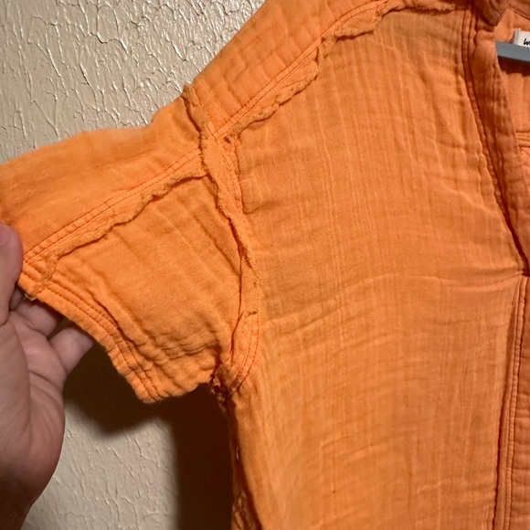 Free People We The Free Soft Gauze Collar Button Top Size Medium - Picture 7 of 9